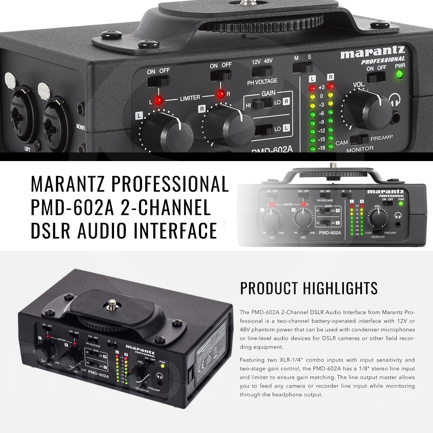 Amazon.co.jp: Marantz Professional pmd-602 a 2チャネルDSLR